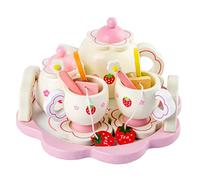BESPORTBLE 1 Set Pink Wooden Tea Ware for Simulation Tea Set Playset Creative Imaginative for Parties and Educational Fun Random Color Accessories Random Color