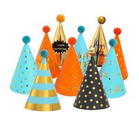 BESPORTBLE 1 Set Random Style Bronzing Glitter Birthday Party Hats Set Pink Orange Black Stunning Decorations for Unforgettable Celebrations for Adults