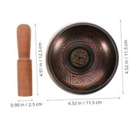 BESPORTBLE 1 Set Relaxation Singing Bowl Copper Meditation Bowl with Wooden Mallet for Yoga Spiritual Practices and Inner Peace Artisan Craftsmanship From Nepal