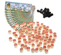 BESPORTBLE 1 Set Russian Lotto Game Set Wooden Bingo Game Supplies for Adults Family Fun Digital Chess with Number Cards for Parties and Gatherings