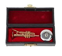 BESPORTBLE 1 Set Simulated Trumpet Model Copper Ornament for Home Decoration with Base Box Desktop Accent for Music Lovers for Friends and Family