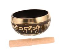 BESPORTBLE 1 Set Tibetan Singing Bowl Set Multi Function Copper Bowl for Meditation Yoga and Spiritual Practices Includes Wooden Mallet Aesthetic Design for Home Soothing Resonant Tones