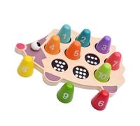 BESPORTBLE 1 Set Wooden Educational Puzzle Hedgehog Number Matching Game for Promotes Math Skills Hand Eye Coordination Color Differentiation Safe Non Sharp Edges for Boys