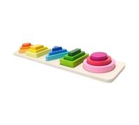 BESPORTBLE 1 Set Wooden Educational Shape Puzzle for Geometric Matching Tower Board Safe and Early Learning Development Activity for Home Education