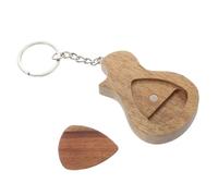 BESPORTBLE 1 Set Wooden Guitar Pick Keychain with Storage Box Creative Guitar Plectrum Holder for Travel Concerts and Parties Unique Design present for Music Lovers