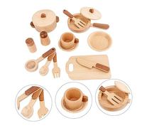 BESPORTBLE 1 Set Wooden Kitchen Set Educational Simulation Playset for Boys and Role Play Cooking Accessories for Cognitive Development and Safe Design for Little Hands