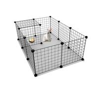 BESPORTBLE 10 Pack Iron Pet Fence 35x35cm Dog Cat Rabbit Crate No Tools Required Assembly Foldable Safe Home