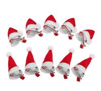 BESPORTBLE 10 Pcs Christmas Hair Clips with Santa Hat Shape Fabric Alligator Clips, No Loose Strings Or Fraying Ends, for Christmas Party Accessories