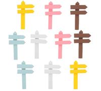 BESPORTBLE 10 Pcs Mini Wooden Direction Sign Labels for Garden Plant Markers DIY Crafts Decorative Plant Tags with Multi-Color Finish