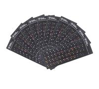 BESPORTBLE 10 Sheets Multi-language Keyboard Stickers Hebrew Russian English, Black Matte Plastic Keycap Replacement Labels for Laptop Notebook Computer Typing