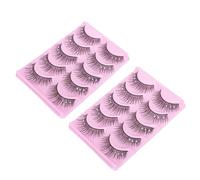 BESPORTBLE 10 X Pairs Fake Eyelashes with Diamonds Decorative Natural Realistic Artificial Fiber Easy to Use Professional Use for Women Party Stage Makeup