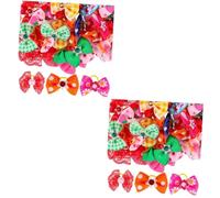 BESPORTBLE 100 Pcs Bow Tie Cat Hair Bows Dog Hair Bow Dog Bows for Small Hair Tie Bows for Dogs Pet Hair Bow Rough Greens for Dogs Cat Bows Puppy Hair Bows for Cats Threaded Band