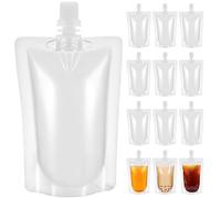 BESPORTBLE 100 Pcs Drink Pouches : Reusable Leakproof Plastic Flasks with Funnels for Festivals Alcohol Juice - Concealable Liquid Bags for Cruise Travel Camping - 100ml