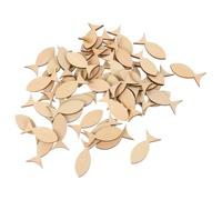 BESPORTBLE 100 Pcs Wooden Fish Craft Pieces Beige Unfinished Wooden Chips Stimulate Imagination DIY Supplies