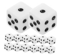 BESPORTBLE 100pcs Acrylic Six-sided Game Dice White with Black Dots Party Favor for Board Games Mahjong Family Gatherings and Bar Entertainment