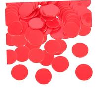 BESPORTBLE 100pcs Bingo Counting Chips Bright Red Game Tokens for Gambling Accessories with Smooth Edges Practical and Portable