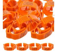 BESPORTBLE 100pcs Chicken Identification Leg Bands Poultry Marking Rings Lightweight Reusable Plastic Ankle Bands for Chickens Ducks and Birds with Bright Orange Color