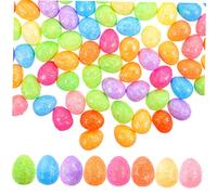 BESPORTBLE 100pcs Colorful Foam Eggs Speckled Scene Shapes Glittery Eggs Mini Filled Decorative Eggs to Decorate Stuffers Glitter Eggs DIY Egg Glitter Party Small Faux Eggs