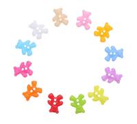 BESPORTBLE 100pcs Cute Bear-Shaped Plastic Flatback Buttons for Sewing Crafts, Easy to Sew Decorative Buttons for Clothing and Accessories, for Handmade Painting and DIY Craft Projects