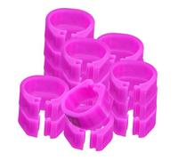 BESPORTBLE 100pcs Numbered Pigeon Leg Bands for Poultry Identification 8mm Diameter Plastic Foot Rings in Purple Suitable for Chickens and Small Birds
