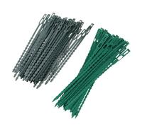 BESPORTBLE 100pcs Plant Plastic Cable Tie Vine Climbing Fixing Buckle, Reusable Fish Bone Spur Shape Cable Tie for Plants and Vine Piles, Green Plastic, Adjustable, Easy to Use