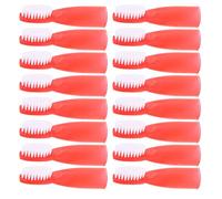 BESPORTBLE 100Pcs Red Mini Finger Toothbrushes for Adults with Soft Bristles Bulk Pack, Manual Oral Cleaning Brushes for Prisons, Nursing Homes, Detention Centers Use
