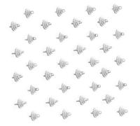BESPORTBLE 100pcs Round Xmas Ornament Caps DIY Plastic Hangers for Christmas Tree Decorations Silver Easy Installation Compatible with Various Ornament Styles