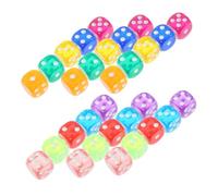 BESPORTBLE 100pcs Transparent Game Dice Six Sided Acrylic Dice for Parties Board Games and Group Events Lightweight and Portable Mixed Colors
