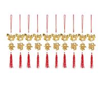 BESPORTBLE 10PCS 2026 Year of the Horse Feng Shui Hanging Ornaments Set Fu and Wealth Characters, Red Knot Tassel Pendants for Lunar New Year Home and Car Decorations