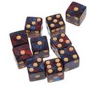 BESPORTBLE 10pcs Acrylic Game Dice Dual Color Red Blue for Table Games Parties Family Gatherings Safe Portable Gambling Dice for Indoor Outdoor Fun