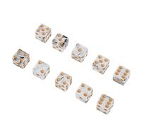BESPORTBLE 10pcs Acrylic Sided Dice Black White Large Dot Numbers Rounded Corner Playing Dice for Party Board Games Math Teaching Family Gatherings
