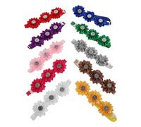 BESPORTBLE 10pcs Adjustable Dog Bow Tie Collar with Colorful Flower Attachments, Small Pet Decorative Collars for Party, Wedding, Birthday Accessories
