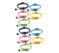 BESPORTBLE 10pcs Adjustable Pet Collar Bells for Cats and Kittens Neck Jewelry Yellow Black Green for Stylish Pet Accessories