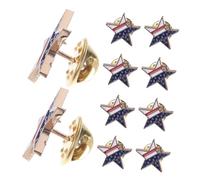 BESPORTBLE 10pcs American Flag Star Brooch Alloy Patriotic Lapel Pins for Backpacks Parties Parades and Everyday Wear Durable Usa Flag Star Pin Badge for Independence Day Celebration