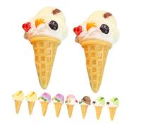 BESPORTBLE 10pcs Artificial Ice Cream Cone Decorative Props Realistic Resin Miniature Simulation Ice Cream Model for Decorating and Photo Prop Display Random Color