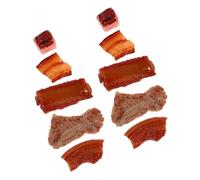 BESPORTBLE 10pcs Artificial Pork Ribs Simulation Meat Model Kitchen Props Realistic Braised Meat Display Photo Food Decor Accessories for Home and Restaurant