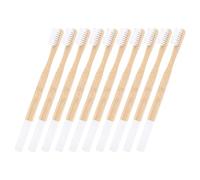 BESPORTBLE 10pcs Bamboo Toothbrush Soft Bristles Reusable Design for Adults for Travel Set in White Bamboo Handle for Users