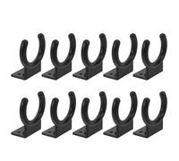 BESPORTBLE 10pcs Black Microphone Wall Mount Brackets with Clips, Wall Mounted Mic Holder Hooks for Stage, Meeting Rooms, and Music Studios