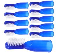BESPORTBLE 10pcs Blue Prison Finger Toothbrushes for Tooth Cleaning, Plastic Material with Finger Design, Lightweight and Practical, for Prison Essentials and Inmate Oral Care