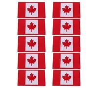 BESPORTBLE 10pcs Canada Flag Embroidered Badge - Sew On Decorative Patches for Clothing Uniforms Backpack - Canadian Flag Patch Applique for DIY Crafts
