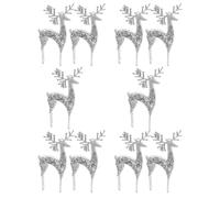 BESPORTBLE 10pcs Christmas Tree Ornaments Hanging Elk Decorations Silver Plastic Xmas Tree Hanging Decor for Indoor Winter Snow Theme Party