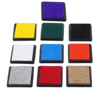 BESPORTBLE 10pcs Colorful Washable Finger Ink Pad Set for Multi-Function Palm Painting and Rubber Stamps, Non-Toxic Craft Ink Pads for Kindergarten DIY Scrapbooking and Handprint Art