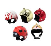 BESPORTBLE 10pcs Creative Pet Chicken Helmets for Poultry Safety Funny Protective Bird Headgear Materials Break Resistance Eye-catching Designs Flame Ladybug Bright and Puppy Patterns