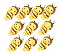 BESPORTBLE 10Pcs Cute Plush Bee Keychains Adorable Hanging Bee Ornaments for Bags Soft Bee Pendant Charms Lovely Keyring Accessories for Party Favors
