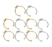 BESPORTBLE 10pcs Diy Blank Rings Making Kit: Open Cuff Star Shaped Cabochon Rings Base Stainless Steel Diy Bezels Tray Settings For Jewelry Making Adult Women