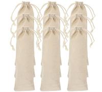 BESPORTBLE 10Pcs Drawstring Cotton Bags for Chopsticks Fork Spoon Storage, Reusable Silverware Pouches for Kitchen and Organization