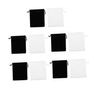 BESPORTBLE 10pcs Drawstring Flannelette Bags Pouches for Jewelry Makeup Candy Storage White Black Soft Cloth Travel Organizer for Presents and DIY Goodies