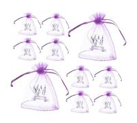 BESPORTBLE 10PCS Drawstring Lavender Sachet Bags Empty Mesh Spice Bags for 12g Dried Flowers Storage, Deep Purple Organza Pouches Suitable for Home Fragrance and Packaging