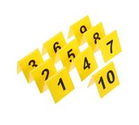 BESPORTBLE 10pcs Dual-Sided Acrylic Table Numbers for Restaurants Banquets Events Wedding Receptions Tent Style Marking Plates for Crime Scene Decor and Food Service
