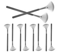BESPORTBLE 10pcs Fan Makeup Brush Highlighter Blush Loose Powder Applicator Versatile Facial Tools for Precise Makeup Application the Go Touch Ups Compact Fluffy Design
